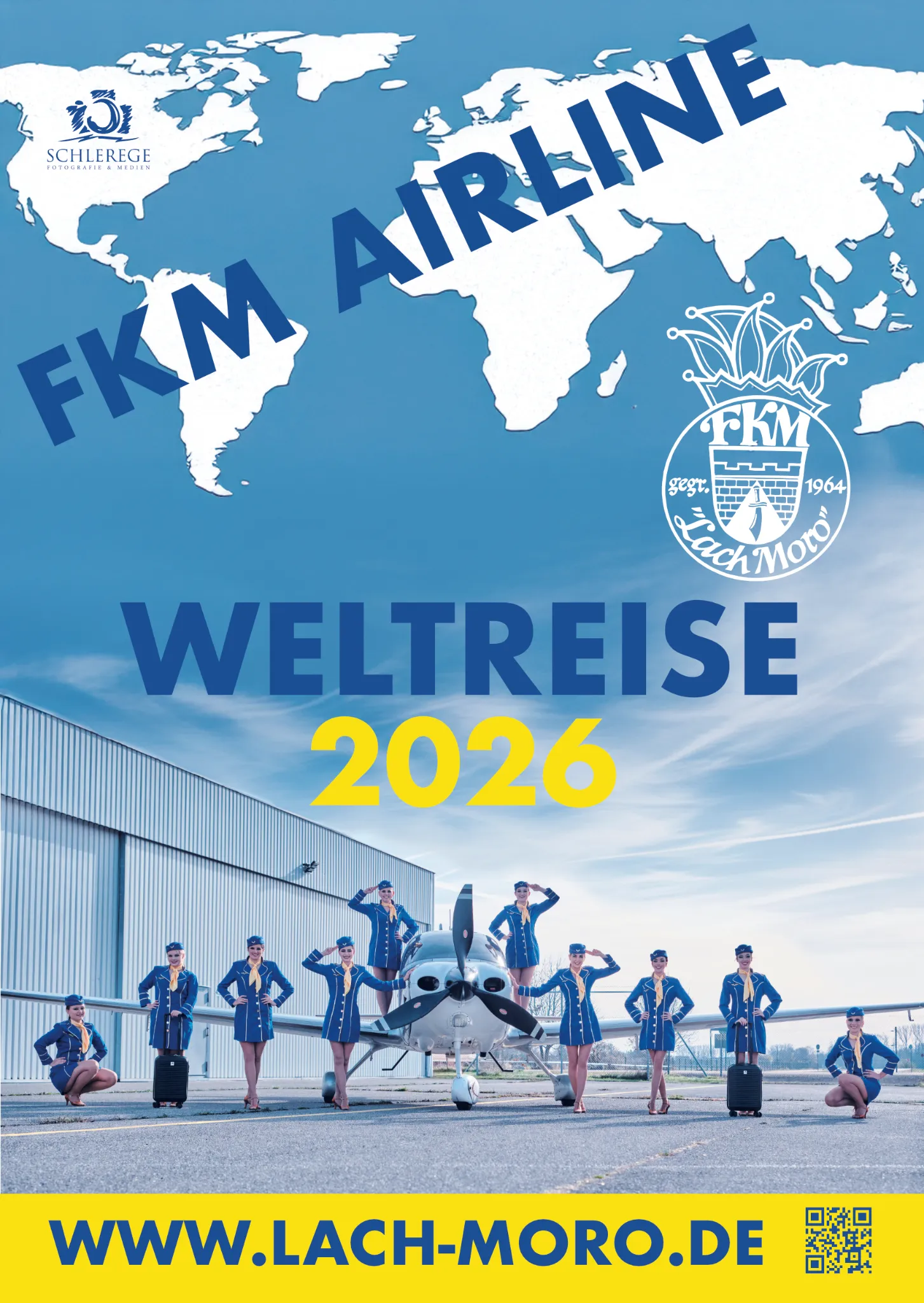 Veranstaltungsplakat FKM Airline Weltreise 2026