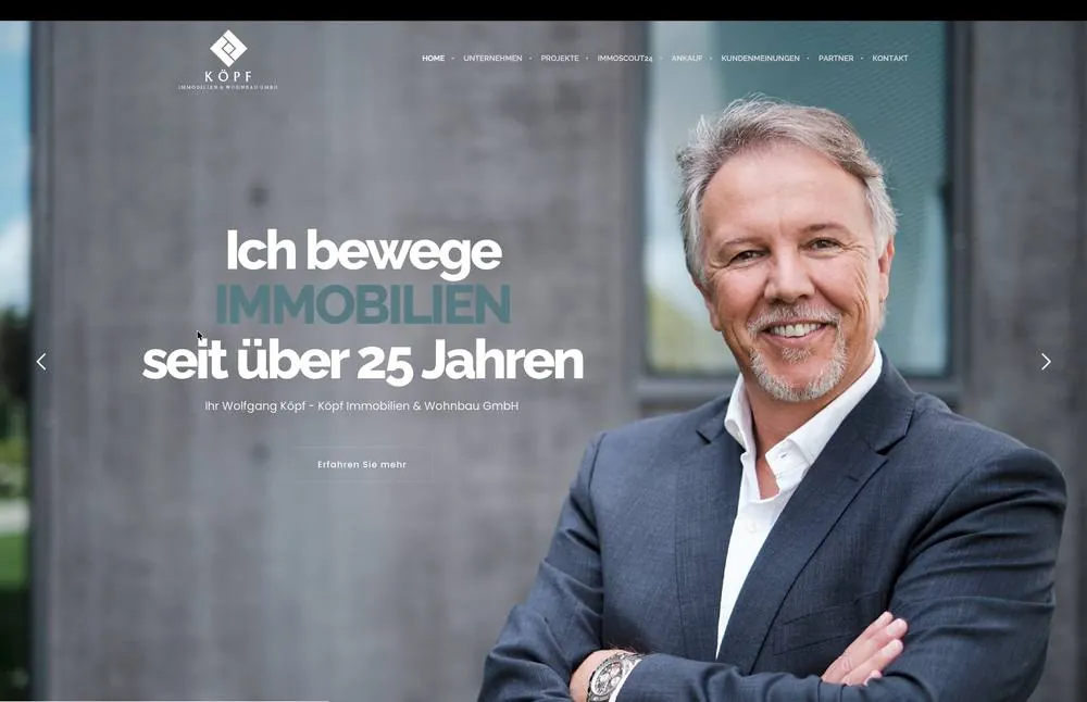 Website von Köpf Immobilien