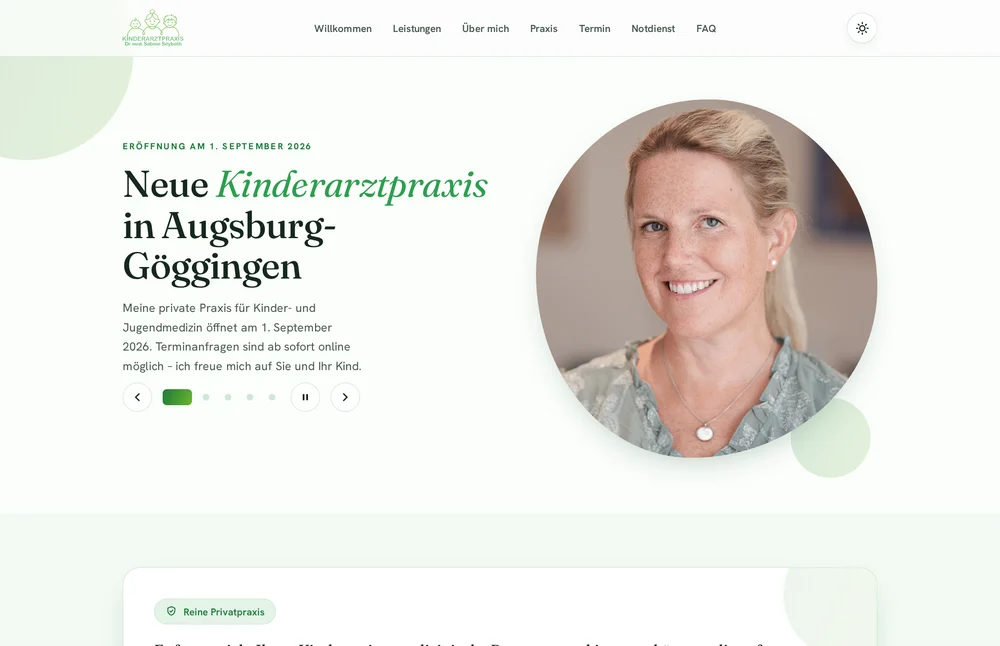 Website der Kinderarztpraxis Seyboth
